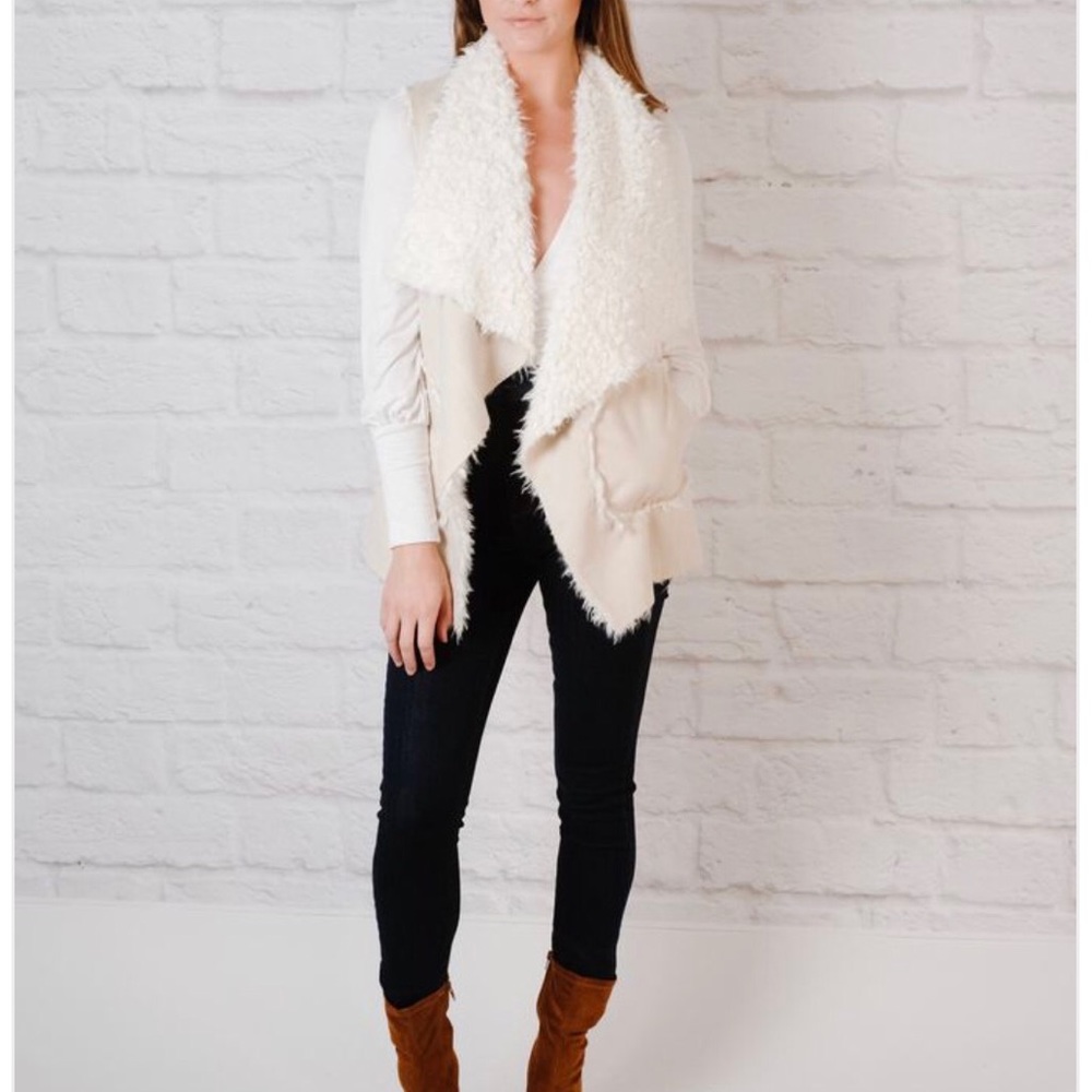Fashion on Earth faux suede shearling vest size large